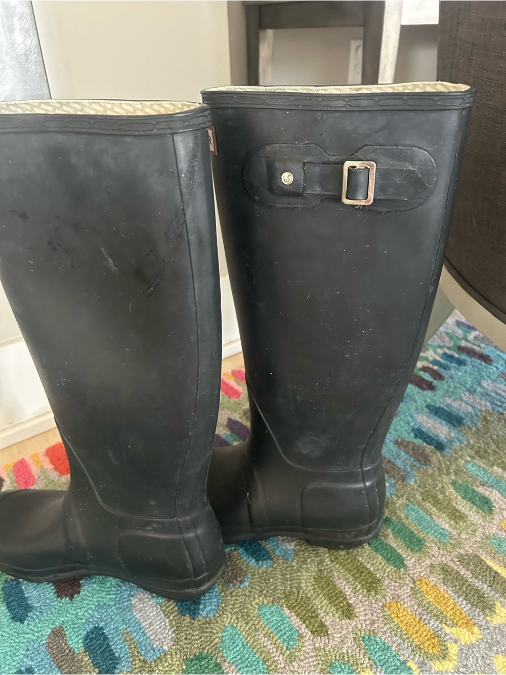 Hunter Black Tall Rain Boots - Picture 7 of 10